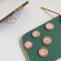 Grosir Pink Indah Gadis Bintang Bunga Epoxy Logam Cincin Pemegang Griplok Bantal Kickstand Socket