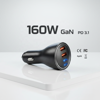 HNT160W PD+QC+PPS 4 Port 2A2C Pengisi Daya Mobil Super Cepat untuk Ponsel IPhone 17/16/15 dengan Sertifikasi CE FCC RoHS