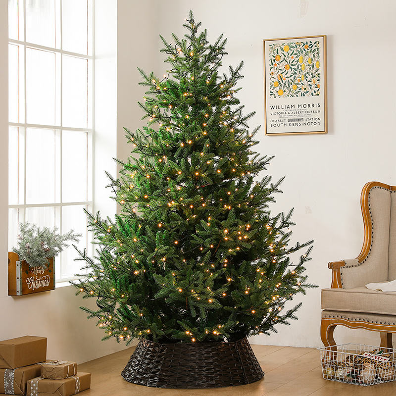 LED Lighted Xmas Tree 180CM Artificial Christmas Trees for Christmas Decorations PE Mix PVC Christmas Tree