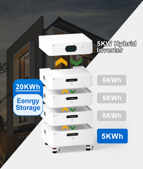 Lithium Battery 5KWH 15KWH 30KWH Stackable Lithium Solar Battery 51.2V 100Ah Home Energy Storage Battery Stackable