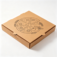 Boîte à pizza personnalisable en papier kraft rigide carré, écologique, biodégradable, de qualité alimentaire, haut de gamme et portable