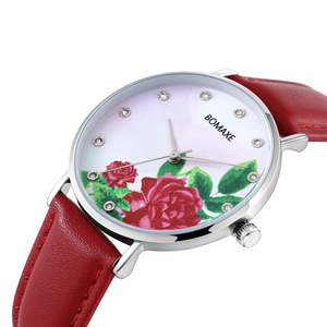 2020 nuovi arrivi eleganti quadranti in pietra diamantata da <span class=keywords><strong>donna</strong></span> <span class=keywords><strong>orologi</strong></span> al quarzo in pelle rossa custodia in lega 20mm larghezza banda semplice stile Designer - Product Image 5