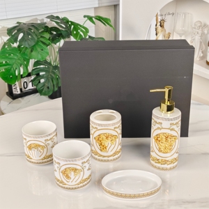 Juego de Baño de Cinco Piezas de Cerámica, Estilo Retro Europeo de Lujo, Creativo, para Regalo - Product Image 5
