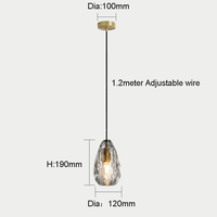 Lustre suspendu classique en cristal pour plafond bas, idéal pour chambre à coucher, de la marque Rhomboid Lighting Company