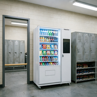 Distributeur automatique de snacks IMakeTech, capacité 300-600, système de refroidissement, écran tactile, options de paiement multiples pour aliments et boissons