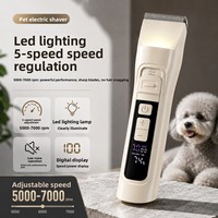 Tondeuse électrique sans fil réglable pour animaux de compagnie, lumière LED intégrée, affichage numérique, faible bruit, lame ronde tranchante pour chien et chat