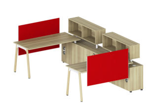 Mesa de Trabajo Moderna de Madera Convertible en Gabinete de Almacenamiento, Duradera, Óptima para Oficinas de Concepto Abierto, Uso del Personal - Product Image 3