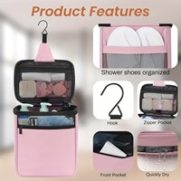 Sac de Douche Multifonctionnel Personnalisé Imperméable à Séchage Rapide en Maille, Sac de Voyage Suspendu pour Articles de Toilette, Sac de Rangement Portable pour Salle de Bain