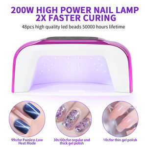 Lámpara Secadora de Uñas UV LED Profesional Recargable de 200W con 48 Perlas de Secado Rápido y Almacenamiento para Gel UV - Product Image 4