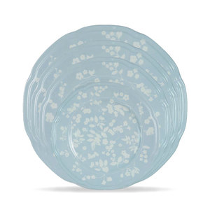 Service de vaisselle en céramique bleu, style pastoral vintage français, motif floral, pour mariage - Product Image 1