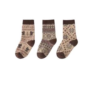 Chaussettes en <span class=keywords><strong>polaire</strong></span> épaisses pour enfants, automne-hiver, mi-mollet, rétro, motif Fair Isle, chaudes et douces pour filles et garçons, détection des aiguilles - Product Image 5
