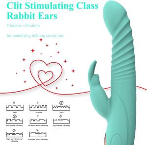 Blu impermeabile elettrico elettrico orecchie di coniglio vibratore per le donne 8 potenti modalità silenziose di oggi giocattoli e giochi per adulti popolari - Product Image 6