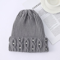 Bonnet tricoté pour femme Twist 100% Acrylique, chaud pour l'hiver, avec strass, doux, décontracté, pour l'extérieur, réglable, classique