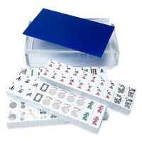 144 carreaux acrylique Mahjong Case Laser-gravé Perspex chinois taïwanais Mahjong Set Box avec couvercle fluorescent