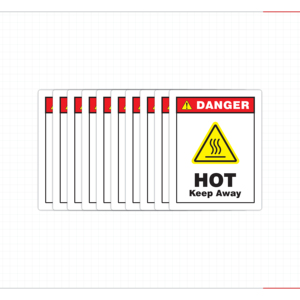 Industrial Thermal Contact Hazard Warning Sticker for Heated Mechanical Components and Production Systems - Product Image 3