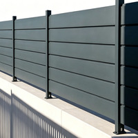 Panneaux de clôture murale personnalisables noirs de 6 pieds en aluminium de sécurité, style persienne verticale, thermolaqués, écologiques pour hôtels