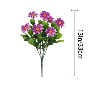 Bouquet de marguerites artificielles imitation Sentai, fleurs en plastique pour décoration intérieure et extérieure, balcon, salon, arrangement de table - Product Image 5