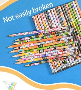 Venta de Fábrica, Juego de Lápices de Madera HB para Niños, Diseño de Dibujos Animados, Serie Escolar, Ecológicos, Fáciles de Agarrar, con Minas de Colores - Product Image 3
