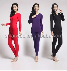 Ensemble de vêtements thermiques OEM chaud motif couleur hiver <span class=keywords><strong>laine</strong></span> mérinos femmes <span class=keywords><strong>sous</strong></span>-vêtements - Product Image 5