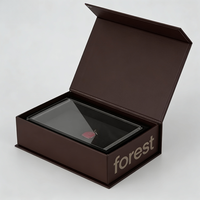 Boîte cadeau magnétique noire de luxe avec impression personnalisée et insert en mousse pour cosmétiques et bijoux - Emballage élégant et sécurisé
