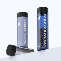 Utilisation de produit de santé 50ml 80ml 120ml Bouteille de capsule de supplément de pilule en plastique givré rose avec bouchon en plastique