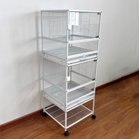Cage à oiseaux moderne en verre de qualité supérieure, robuste et durable, personnalisable par l'OEM, avec roulettes fixables pour perroquets et petits oiseaux