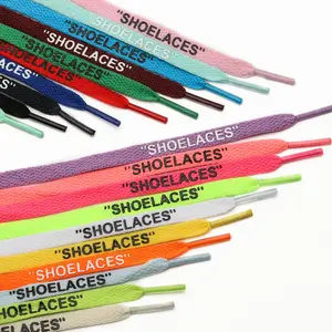 Youki Ow Flat Shoelaces High Quality Shoelaces With Printed Letters 60-200cm Length 29colors