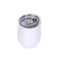Vaso Térmico de Acero Inoxidable de Doble Capa con Impresión de Logotipo de Huevo y Vino Tinto, Aislamiento al Vacío, Capacidad de 11 oz, Diseño de Cáscara de Huevo, Vaso de Regalo