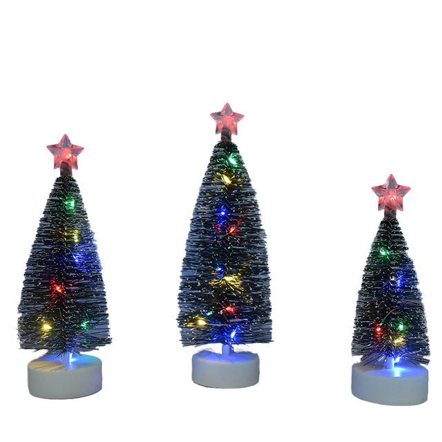 High Quality Personalized Foldable Lightweight Battery Operated Mini LED Christmas Tree Eco-Friendly Colorful Desktop Artificial