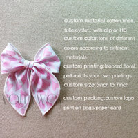 Noeud de cheveux personnalisé avec motif imprimé pour filles, printemps et été, en lin et coton, avec pinces ou bandeau en nylon
