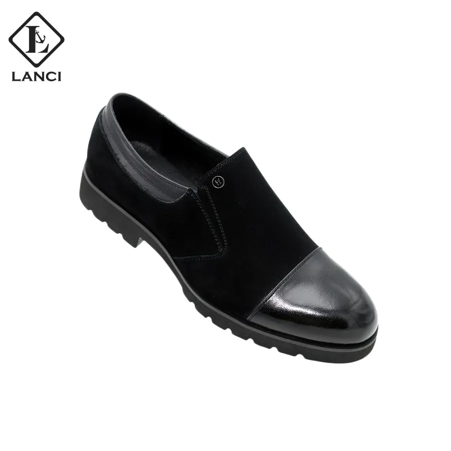 LANCI 2023 Hot Sale Mens Genuine Leather Handmade Casual Leather Loafer Shoes Slip On Loafers Leather Shoes For Men