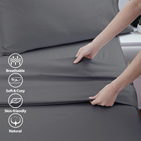 Drap de lit en coton égyptien OEKO-TEX 80S 600TC, couleur unie, respirant, antibactérien, OEM ODM pour hôtel, maison, taille US EU AU
