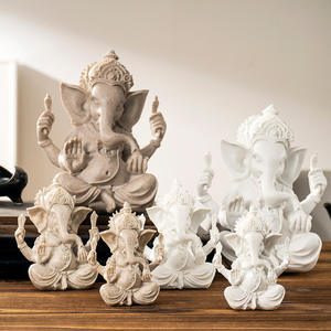 Venta al por mayor Ganesha estatua a granel elefante hindú Dios escultura OEM/ODM resina/latón Lakshmi decoración personalizada indio Religioso regalo suministro - Product Image 3