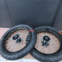 Juego de Ruedas Ultra Bee Supermoto, Juego Completo de Neumáticos de Calle, Neumáticos Lisos para Carretera, Ruedas Supermoto de 17 Pulgadas, 100/80-17 130/70-17
