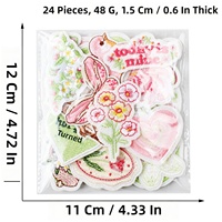 Petits patchs brodés en forme de cœur de fleur, appliques florales roses et vertes pour sacs, chapeaux et projets DIY pour filles
