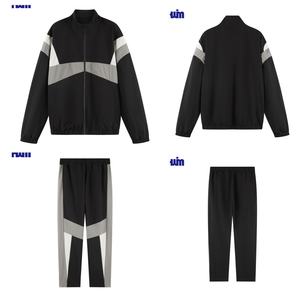 Set da corsa giacca lunga da uomo pantaloni sportivi giacca da ginnastica e pantaloni da ginnastica tuta sportiva da ginnastica Color fluorescente - Product Image 2