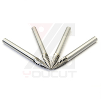 Fraise rotative en carbure de tungstène de type G D6*L18*d6*OAL63 à double coupe pour l'ébavurage d'angles étroits et de coins de racines, tige de 6 mm