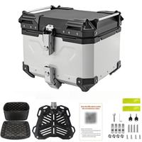 LDQ 40L 45L 55L Boîte à bagages arrière en alliage d'aluminium pour moto, coffre de toit noir