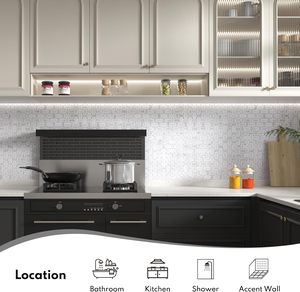 Lovdeco 10mm Basketweave italien Bianco Carrera marbre mosaïque carrelage Carrara blanc marbre pierre pour cuisine mur salle de bain <span class=keywords><strong>douche</strong></span> - Product Image 6