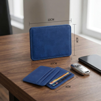 Portefeuille minimaliste en cuir fin, double poche pour cartes, porte-cartes de crédit portable, porte-carte d'identité unisexe, pochette pour cartes de poche