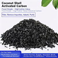 Charbon actif de coque de noix de coco pour produits chimiques de traitement de l'eau, pureté de 99,99 %, certifié ISO 9001, taille personnalisée