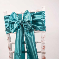 En gros, Nœud de chaise en taffetas, Ruban de décoration pour dossier de chaise de mariage, Ruban de chaise effet satiné pour mariage, banquet, événement, fête