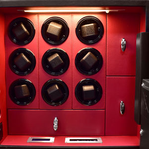 ตู้เซฟอัตโนมัติสำหรับนาฬิกา Homisafe Luxury Diamond Leather 9 ช่อง พร้อมช่องเก็บของด้านข้างสำหรับใส่เครื่องประดับและเงินสด - Product Image 4