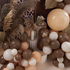 140 ballons de fête <span class=keywords><strong>jungle</strong></span> brun forêt, guirlande de ballons crème nude blanc café pour la décoration d'<span class=keywords><strong>anniversaire</strong></span> Wild One - Product Image 5