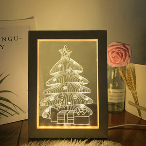 Lampe à LED 3D personnalisée avec câble USB pour photo, lampe de table à cadre en bois pour décoration intérieure, lumière endormie - Product Image 5