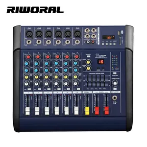 Consola mezcladora de Audio Digital M602D, mezclador de potencia fantasma de 48V, amplificador de 6 canales USB, mezclador de Audio profesional para DJ, sistema de sonido