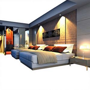 Muebles de Dormitorio Modernos para Hoteles Comerciales, Diseño de Paneles de Madera para Hoteles de 3 a 5 Estrellas - Product Image 1