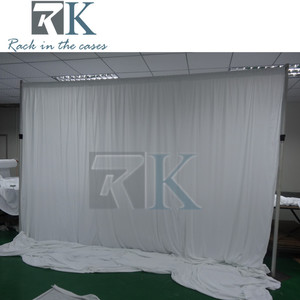 Portable Pipe and Drape Aluminum Pipe and Drape <b>Frame</b> Kit Silver <b>Backdrop</b> Stand with White Curtains - Product Image 3