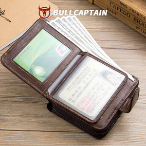 BULLCAPTAIN RFID <b>Wallet</b> Men Genuine Leather RFID <b>Wallet</b> Front Coin Pocket Purse Money Bag Leather <b>Card</b> <b>Holder</b> <b>Wallet</b> <b>for</b> Men - Product Image 4