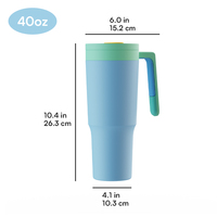 Nouvelle poignée rotative tasses isolées sous vide bouteille d'eau de voyage en acier inoxydable tasse lourde gobelets de 40oz avec couvercles paille